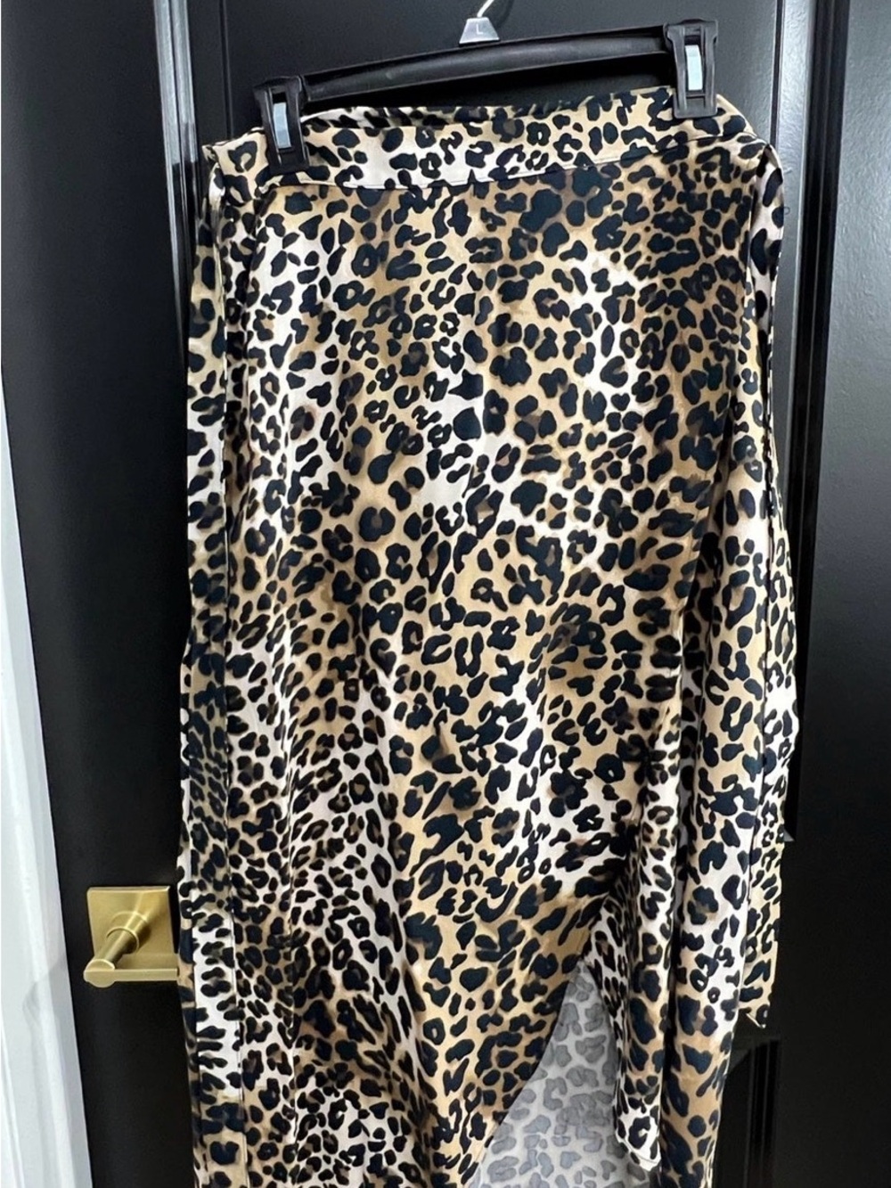 Abercrombie & Fitch Leopard Print Wrap Skirt - Black & Tan